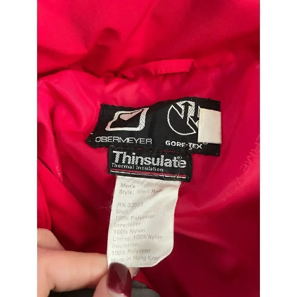 🐿️ Vintage Obermeyer Gore-Tex Thinsulate Grey, Red & Blue Winter Jacket - Picture 9 of 10